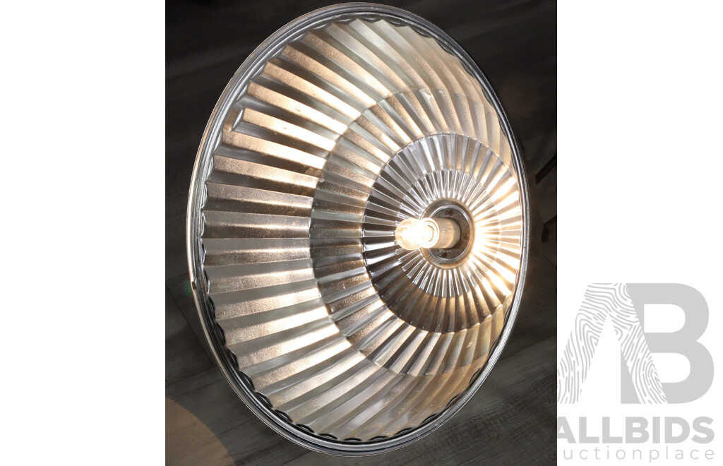 Pair of Modern Converted Aluminium Factory Lights