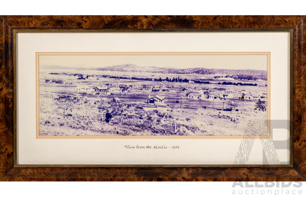 Original Artist Unknown, (20th Century), View From Mount Ainslie, 1932, Wonderful Historic Photographic Reproduction, 36.5 x 66.5 cm (frame)