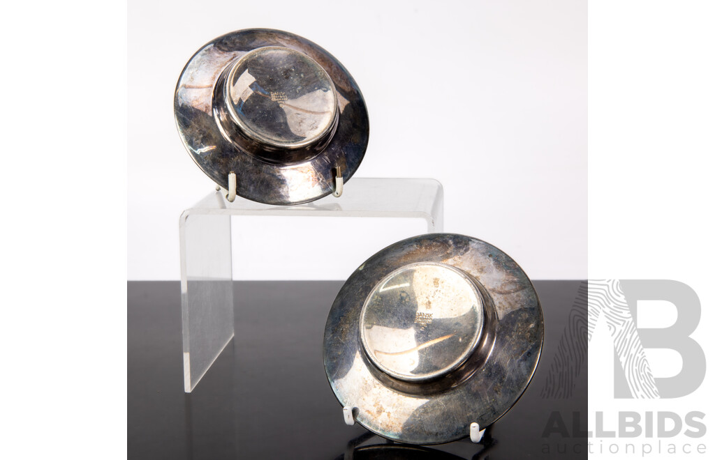 Pair Mid Century Danish Dansk Design Chrome Votives