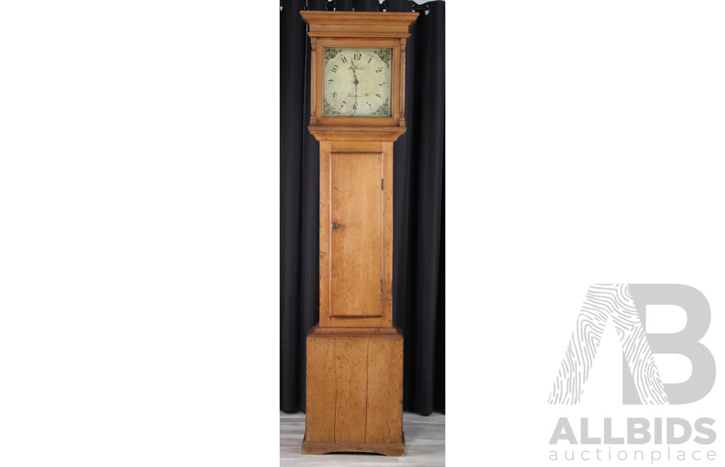 Victorian Long Case Clock with Metal Dial