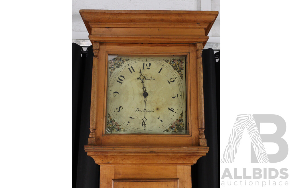 Victorian Long Case Clock with Metal Dial