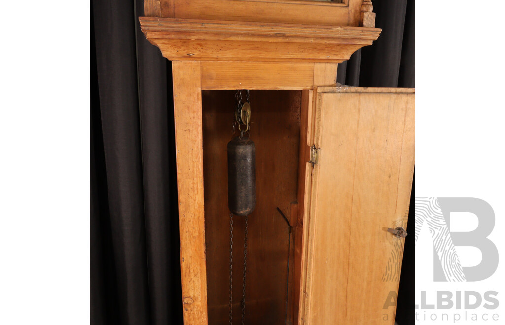 Victorian Long Case Clock with Metal Dial