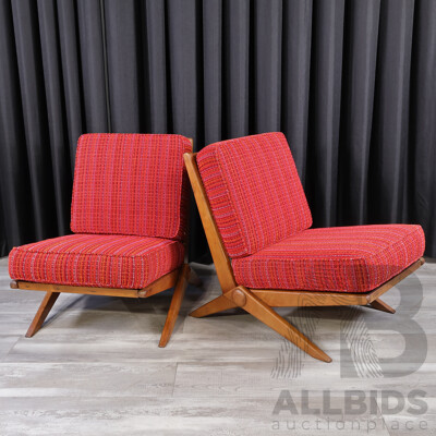 Pair of Vintage Australian Maple Parker Furniture Scissor Chairs