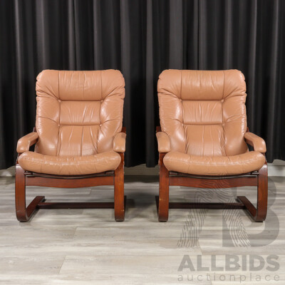 Pair of Vintage Cantilever Lounge Chairs
