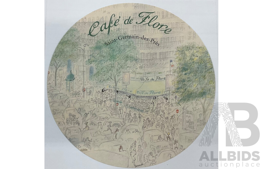 The Cafe' De Flore, Paris Print with Frame (60x60x2cm)