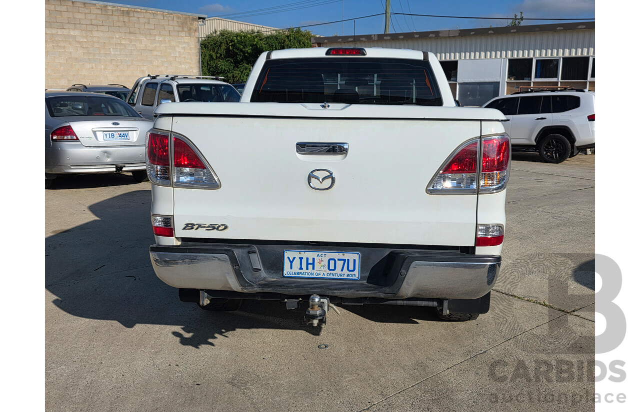 9/2011 Mazda Bt50 XTR (4x2)  Dual Cab Utility White Turbo Diesel 3.2L