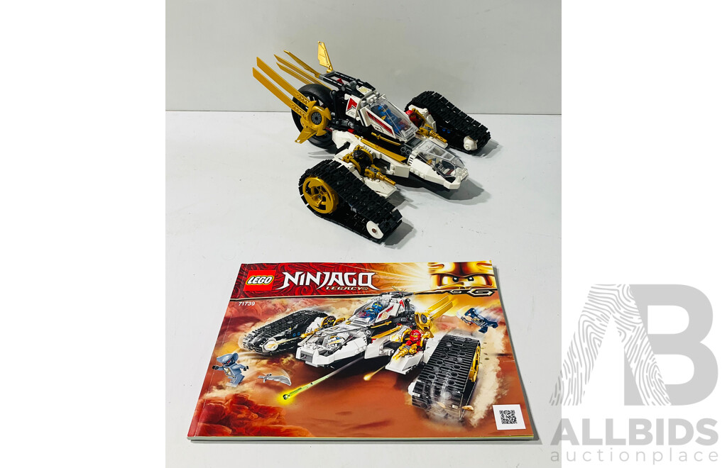 Mostly Built LEGO Ninjago Legacy Ultra Sonic Raider Set 71739 with Zane, Jay, Cole and Kai Minifigures