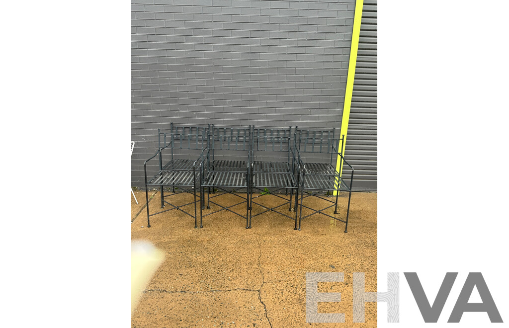 Set of Eight Wrought Iron Verandah Chairs