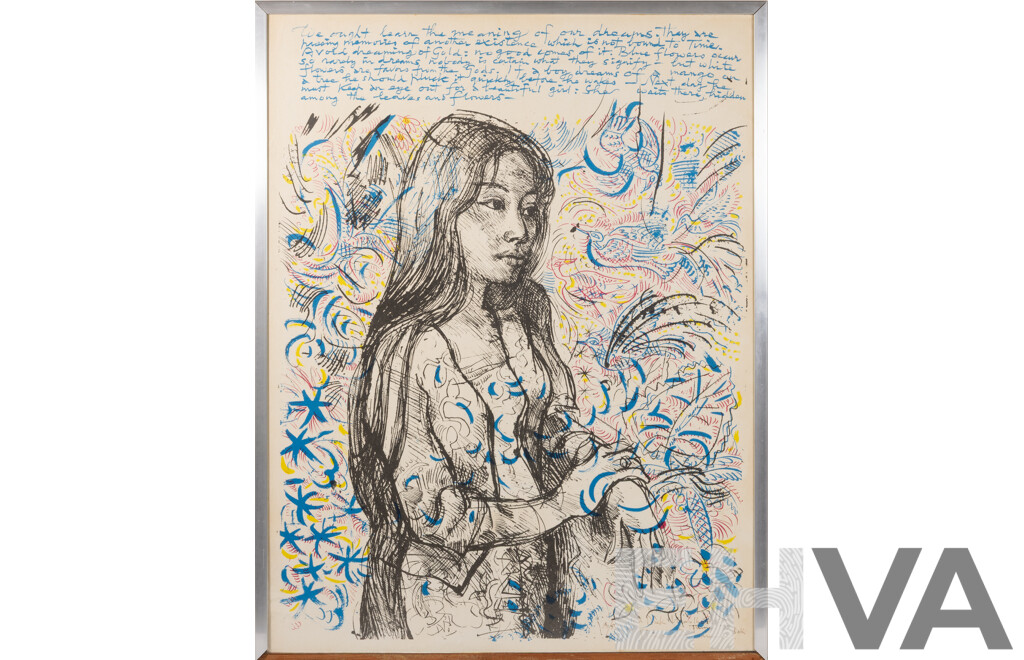 Donald Friend, (20th Century, Australian, 1915-1989), We Ought Learn the Meaning of Our Dreams (1977), Artist's Proof & Signed, Colour Lithograph, 68 x 53 cm (frame)