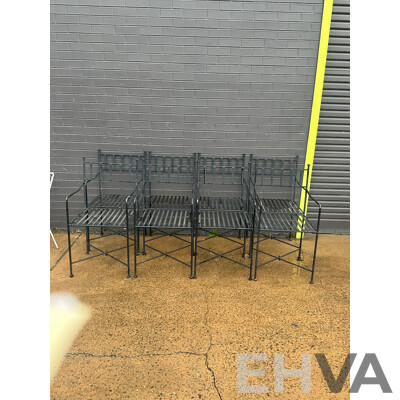 Set of Eight Wrought Iron Verandah Chairs
