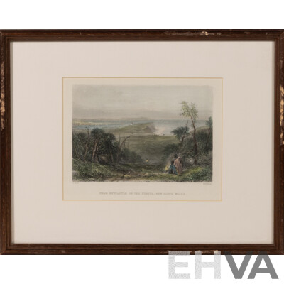 John Skinner Prout, (19th C., British, 1805-1876), Mount Macedon, Victoria & Three More Works, Vintage Hand Coloured Steel Engraving Prints of Originals, 29.5 x 37 cm (frames) (4)