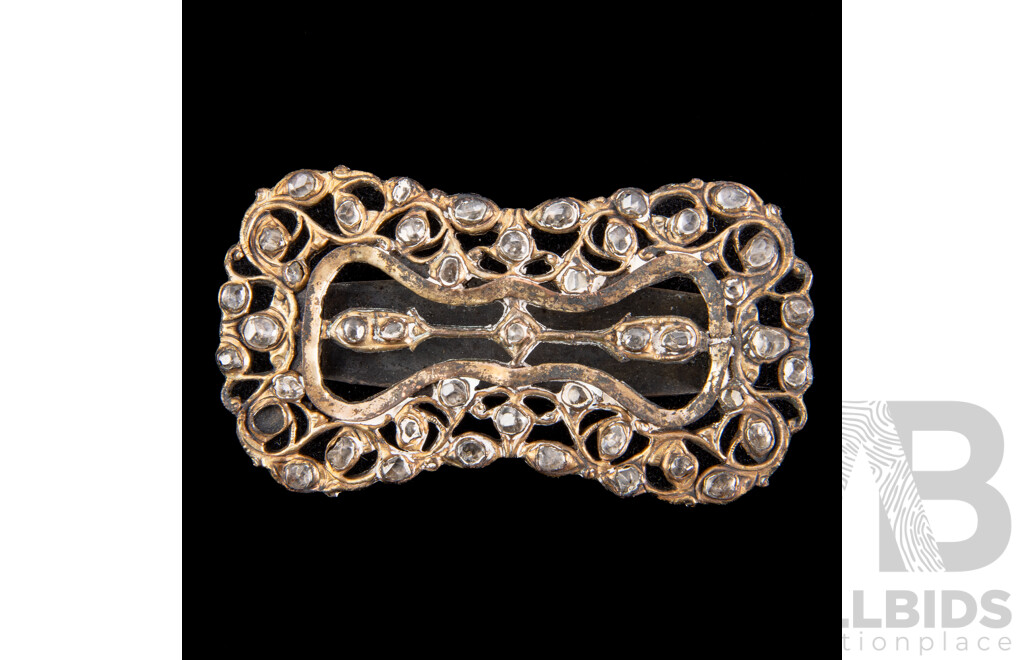Antique Polki Diamond Sino-Tibetan Slider Belt Buckle
