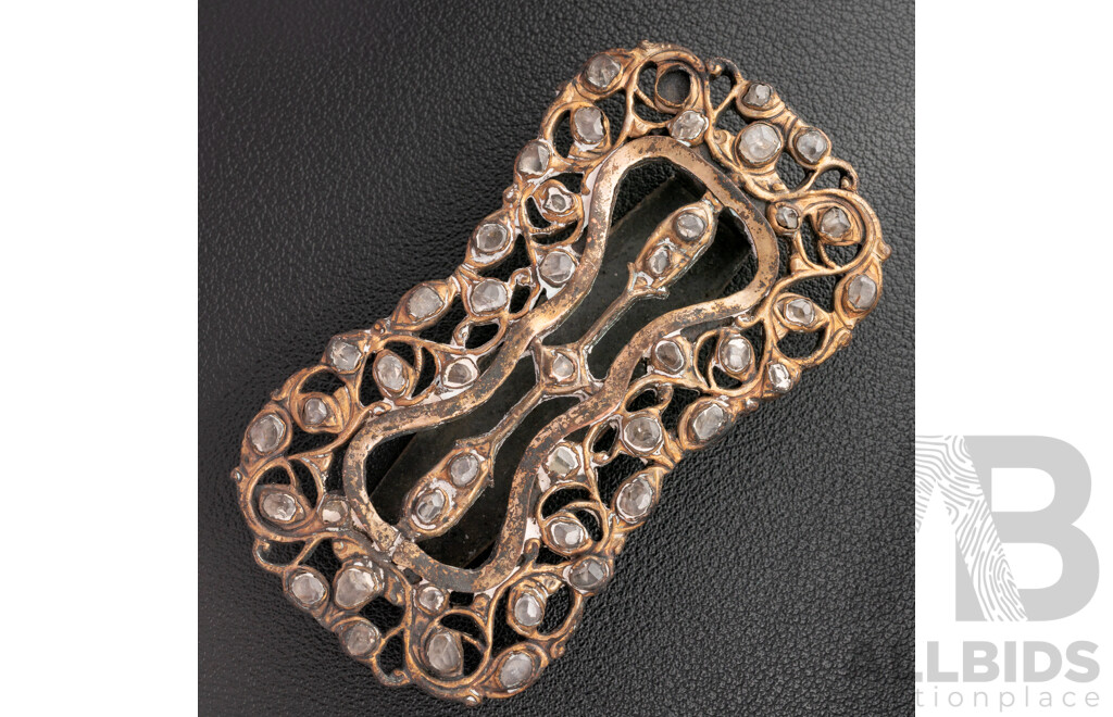 Antique Polki Diamond Sino-Tibetan Slider Belt Buckle