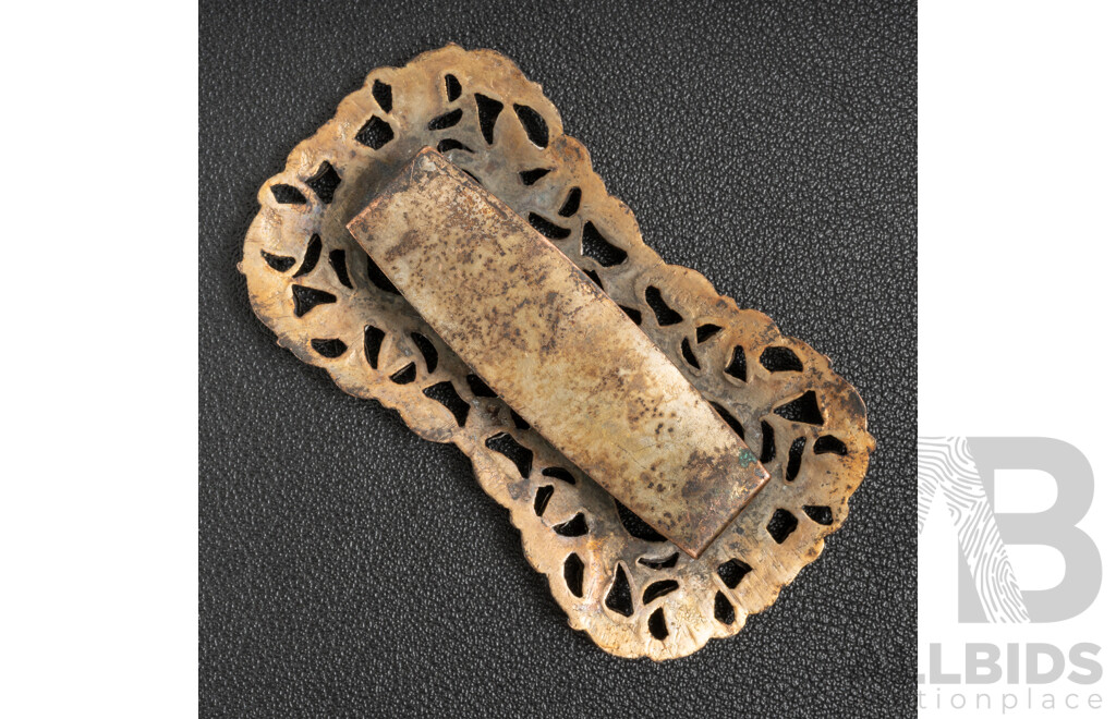 Antique Polki Diamond Sino-Tibetan Slider Belt Buckle