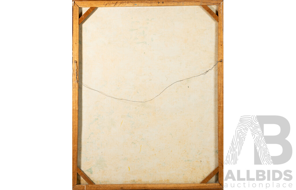 JM Darmauasa, (20th Century, Balinese), Dragon God Worshipping in Jungle, Original Vintage Handpainted Ink & Pigment on Canvas Cloth, 91.5 x 73 cm (frame)