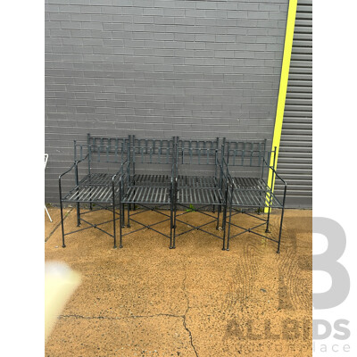 Set of Eight Wrought Iron Verandah Chairs