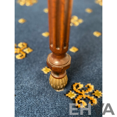 BAKER Oval Side Table with Brass Shaped Gallery  