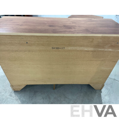 Solid Wood 7 Drawer Dresser and Bedside Table with 3 Drawers - Lot of 2