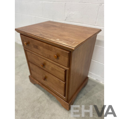 Solid Wood 7 Drawer Dresser and Bedside Table with 3 Drawers - Lot of 2