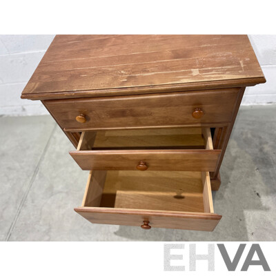 Solid Wood 7 Drawer Dresser and Bedside Table with 3 Drawers - Lot of 2