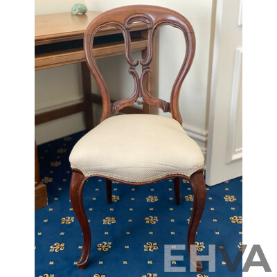 Victorian Style Side Chair, Armchair and Balloon Back Chair - Lot of 3