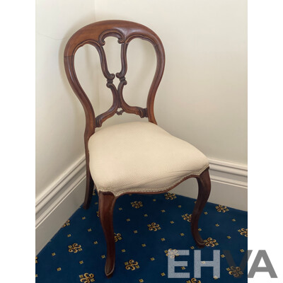 Victorian Style Side Chair, Armchair and Balloon Back Chair - Lot of 3