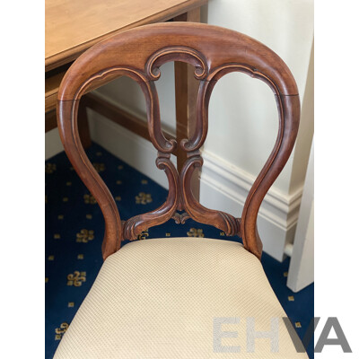 Victorian Style Side Chair, Armchair and Balloon Back Chair - Lot of 3