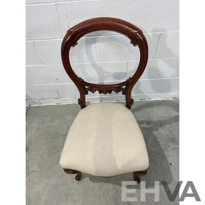 Victorian Style Side Chair, Armchair and Balloon Back Chair - Lot of 3