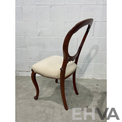 Victorian Style Side Chair, Armchair and Balloon Back Chair - Lot of 3