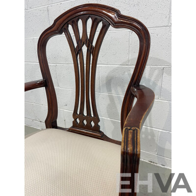 Victorian Style Side Chair, Armchair and Balloon Back Chair - Lot of 3