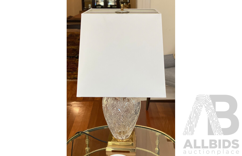 Pair of Glass Table Lamp with Shade