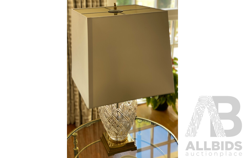 Pair of Glass Table Lamp with Shade