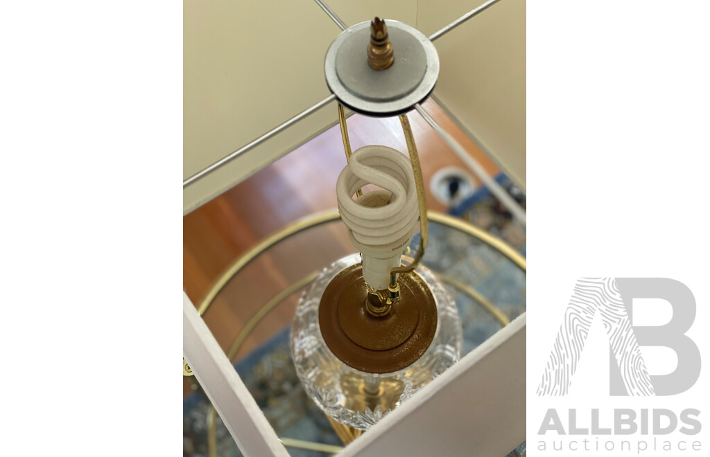 Pair of Glass Table Lamp with Shade