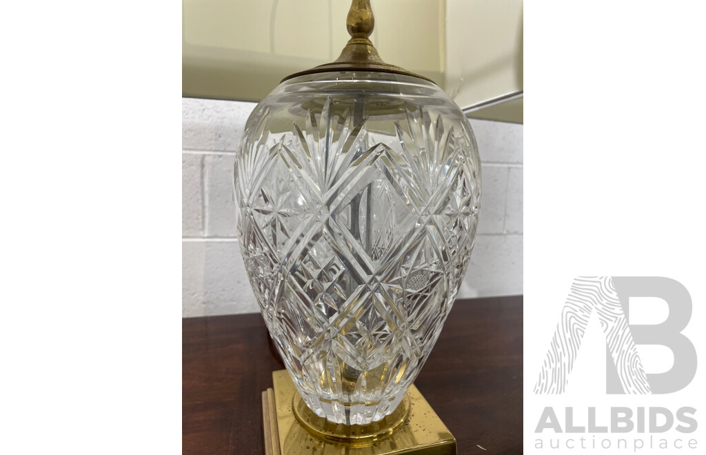 Pair of Glass Table Lamp with Shade