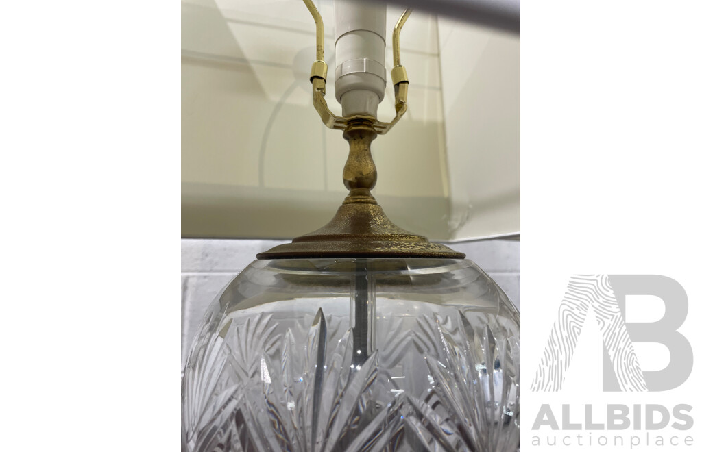Pair of Glass Table Lamp with Shade
