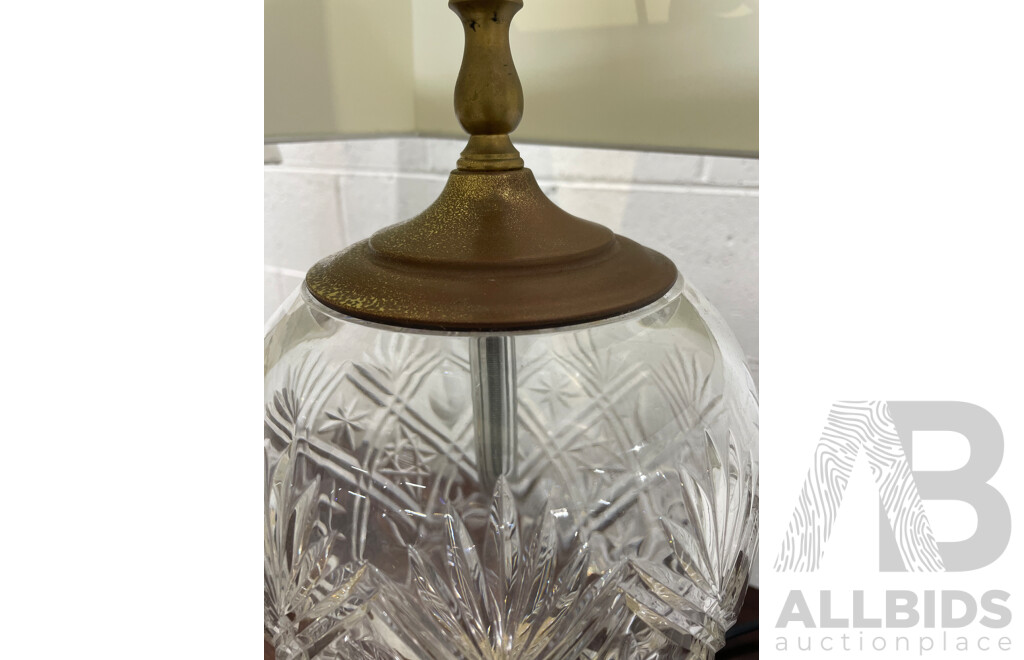 Pair of Glass Table Lamp with Shade