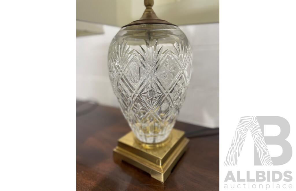 Pair of Glass Table Lamp with Shade