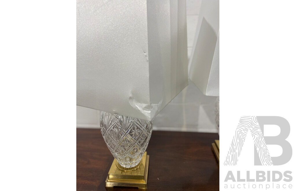 Pair of Glass Table Lamp with Shade