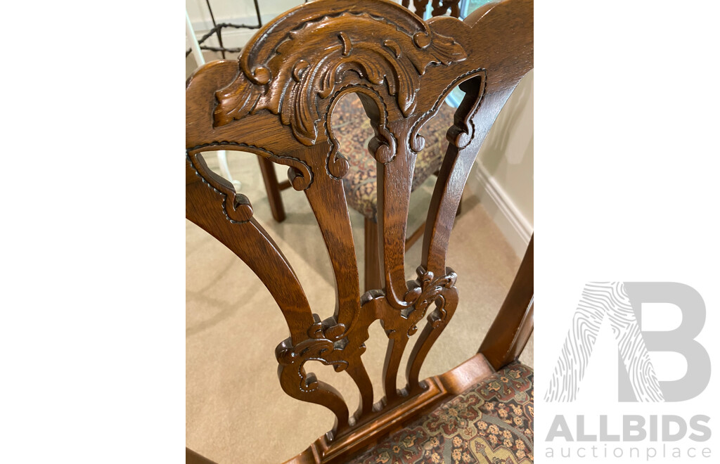 Pair of Antique Chippendale Style Dining and Occasional Chair 