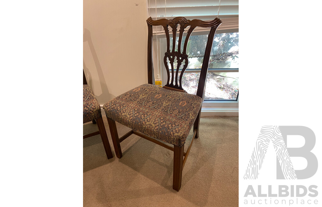Pair of Antique Chippendale Style Dining and Occasional Chair 