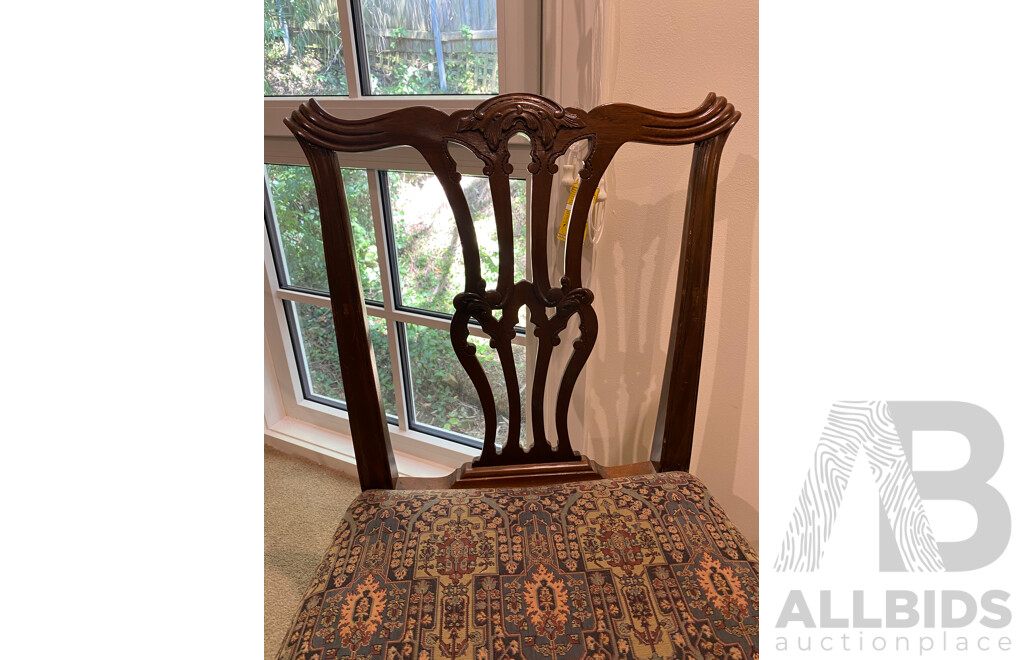 Pair of Antique Chippendale Style Dining and Occasional Chair 