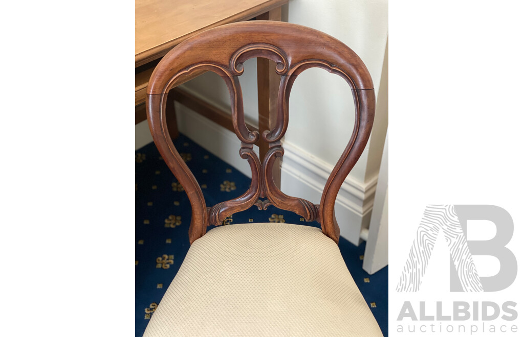 Victorian Style Side Chair, Armchair and Balloon Back Chair - Lot of 3