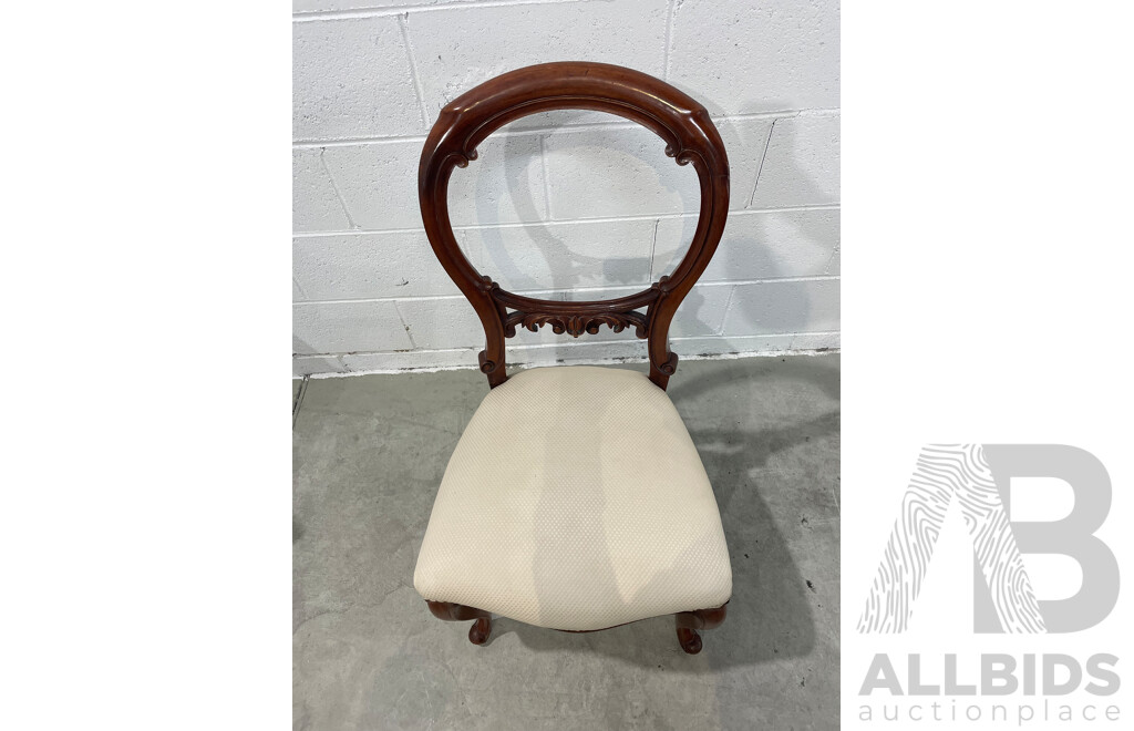 Victorian Style Side Chair, Armchair and Balloon Back Chair - Lot of 3
