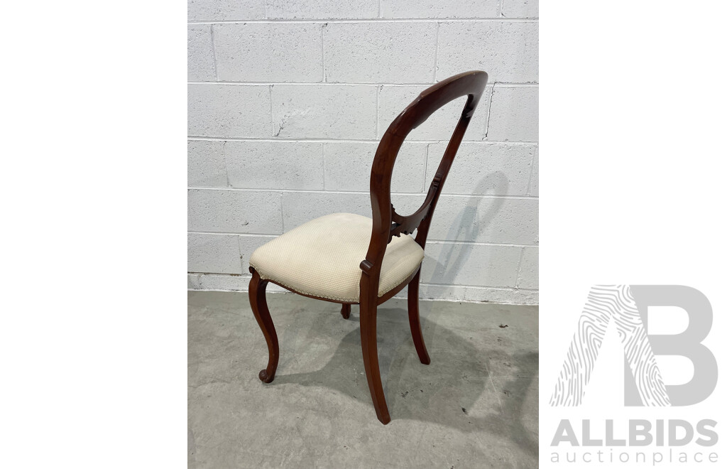 Victorian Style Side Chair, Armchair and Balloon Back Chair - Lot of 3