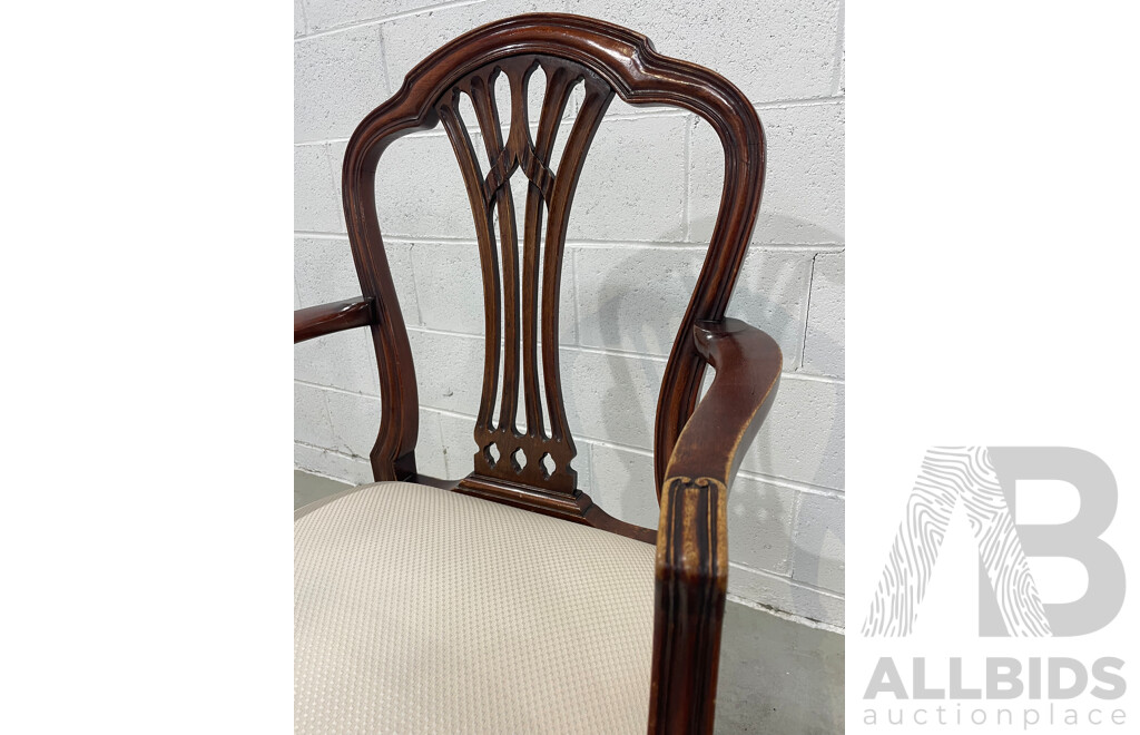 Victorian Style Side Chair, Armchair and Balloon Back Chair - Lot of 3