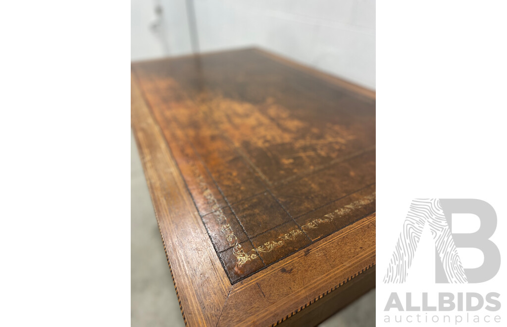 Leather Inlaid Office Desk