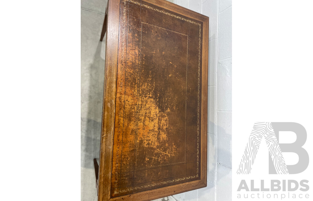 Leather Inlaid Office Desk