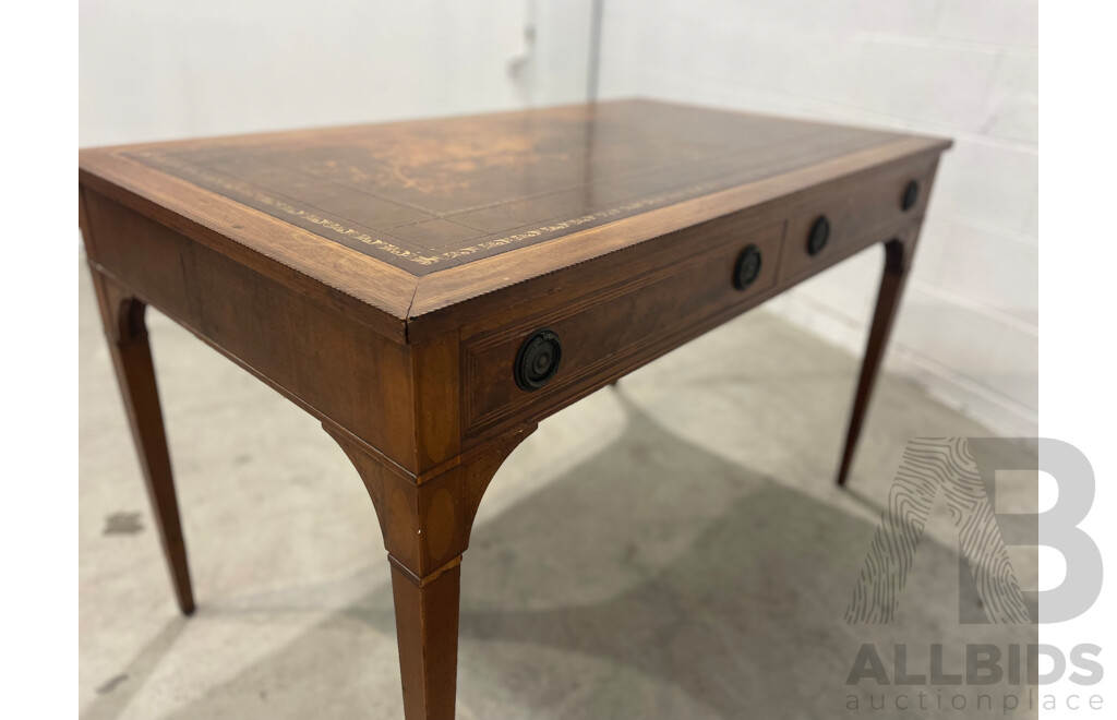 Leather Inlaid Office Desk
