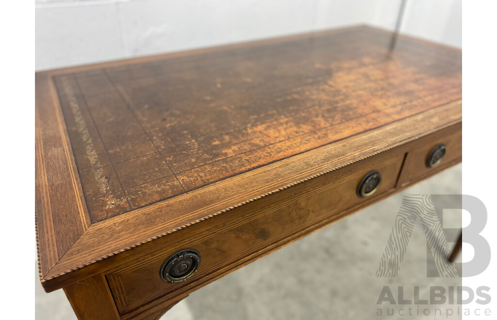 Leather Inlaid Office Desk