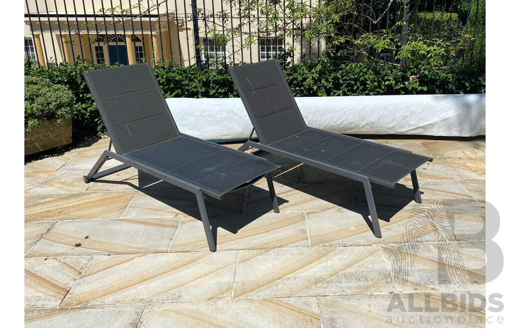 Aluminium Sunlounge Charcoal - Lot of 2 